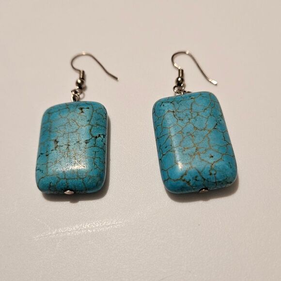 Turquoise Earrings  see measurements - Picture 5 of 5